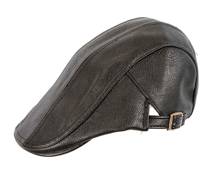 Black leather flat cap by Max Alexander - Hats From OZ