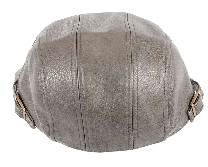 Dark grey leather flat cap by Max Alexander - Hats From OZ