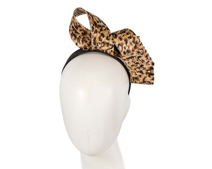 Curled leopard fascinator - Hats From OZ