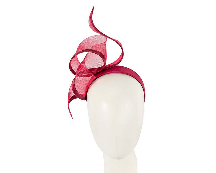 Sculptured burgundy racing fascinator by Fillies Collection - Hats From OZ