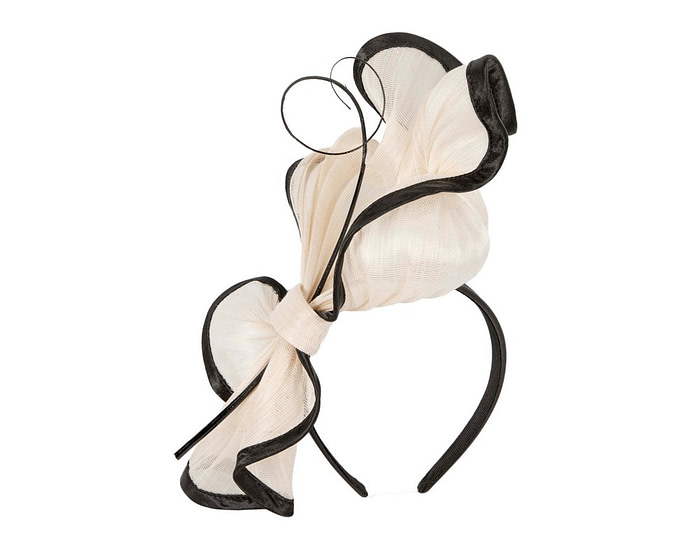 Cream & Black racing fascinator by Fillies Collection - Hats From OZ