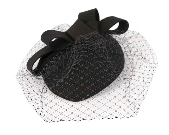 Black pillbox hat with face veil - Hats From OZ