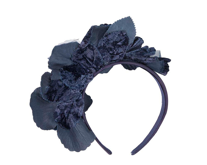 Navy Flower Fascinator Headband - Hats From OZ