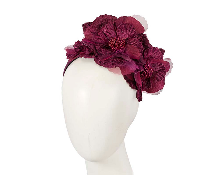 Wine Flower Fascinator Headband - Hats From OZ