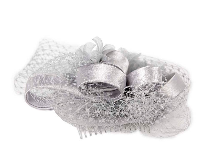 Silver custom made mother of the bride cocktail hat - Hats From OZ