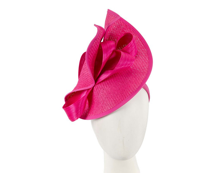 Large fuchsia Fillies Collection racing fascinator with bow - Hats From OZ