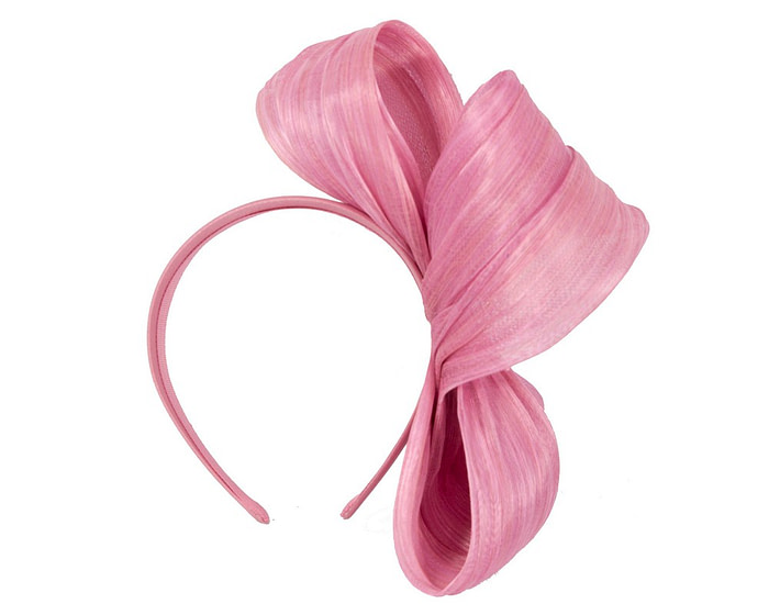 Exclusive dusty pink silk abaca bow by Fillies Collection - Hats From OZ