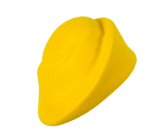 Unique yellow ladies winter felt fashion hat - Hats From OZ
