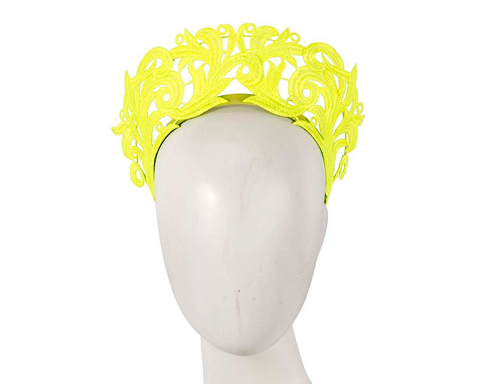 Modern fluro lime crown racing fascinator by Max Alexander - Hats From OZ