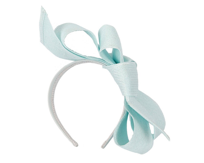 Large light blue bow racing fascinator by Max Alexander - Hats From OZ