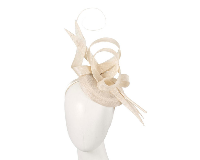 Edgy tall cream fascinator by Max Alexander - Hats From OZ