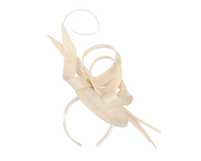 Edgy tall cream fascinator by Max Alexander - Hats From OZ