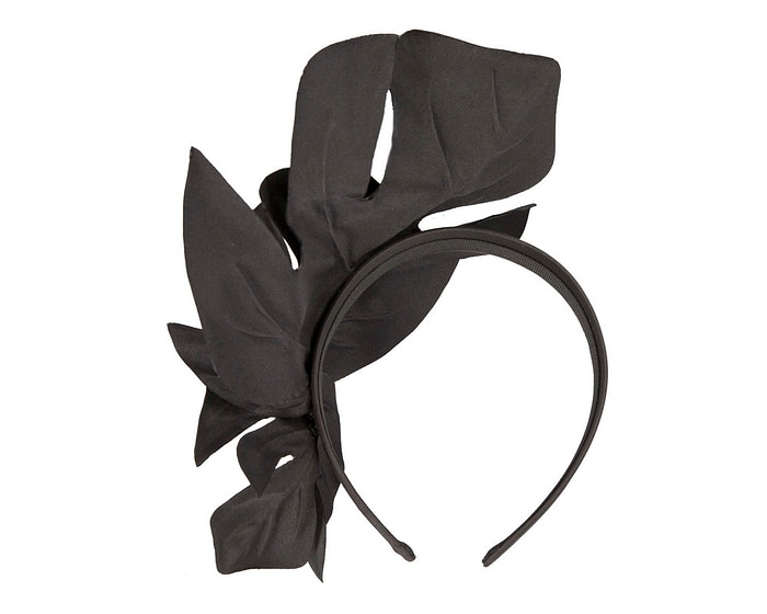 Black monstera leaves fascinator by Max Alexander - Hats From OZ