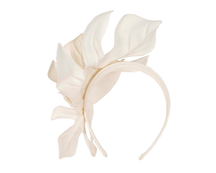 Ivory cream monstera leaves fascinator by Max Alexander - Hats From OZ