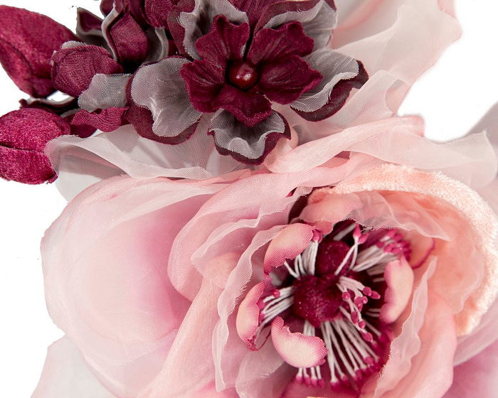 Pink & burgundy flower headband fascinator by Max Alexander - Hats From OZ
