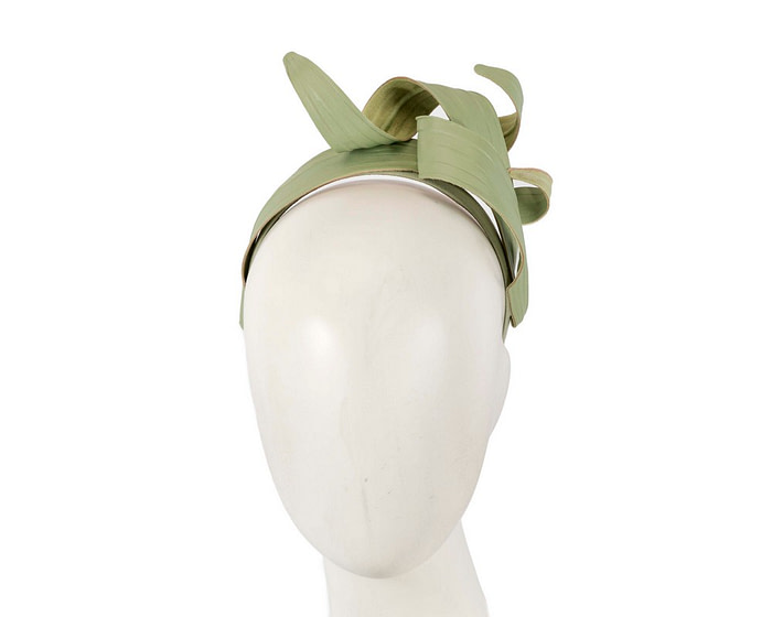 Mint sculptured leaves fascinator by Max Alexander - Hats From OZ