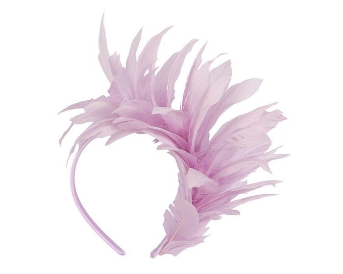 Lilac feather fascinator headband by Max Alexander - Hats From OZ