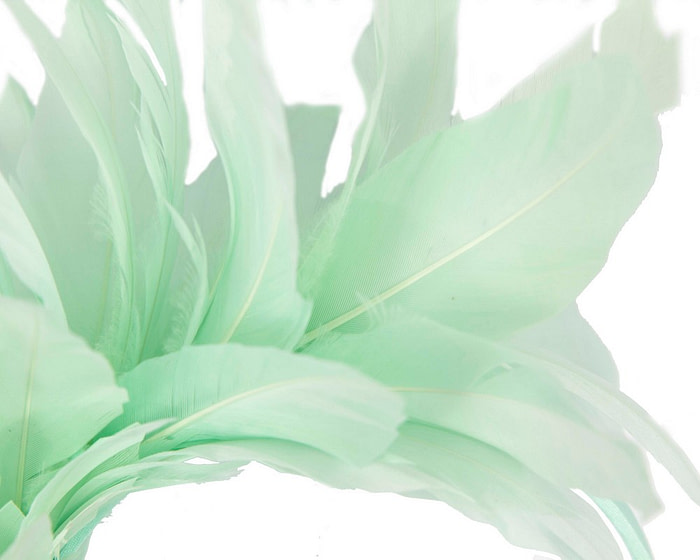 Mint feather fascinator headband by Max Alexander - Hats From OZ