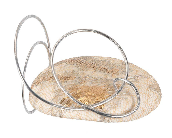Bespoke designers cream & silver fascinator - Hats From OZ
