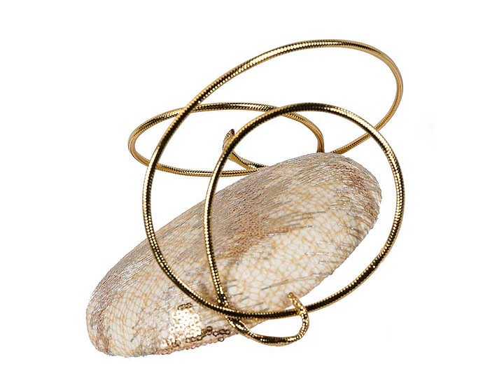 Bespoke designers cream & gold fascinator - Hats From OZ