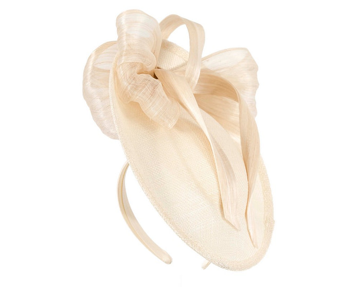 Cream fascinator with bow by Fillies Collection - Hats From OZ