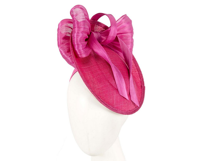 Fuchsia fascinator with bow by Fillies Collection - Hats From OZ