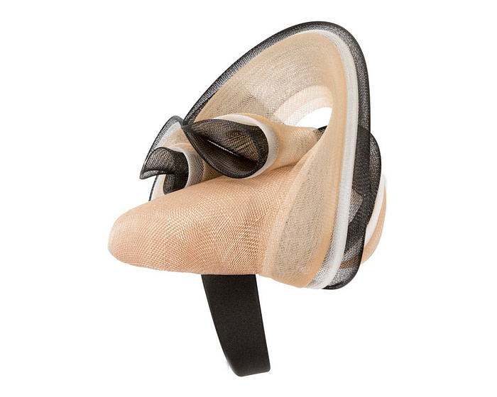 Nude and black racing fascinator by Fillies Collection - Hats From OZ
