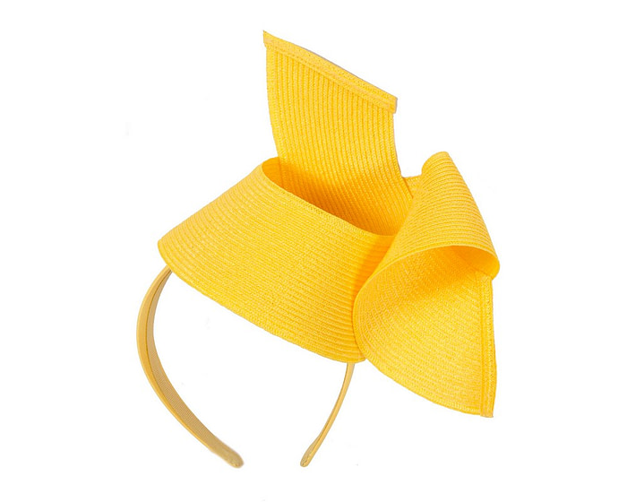 Modern yellow fascinator by Max Alexander - Hats From OZ