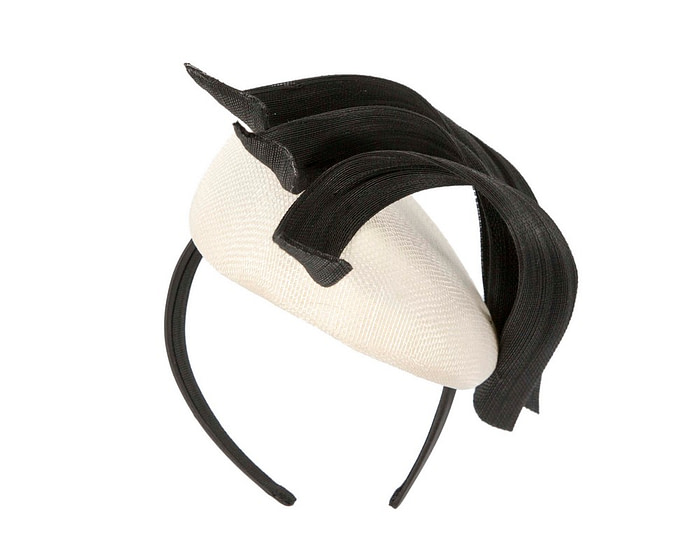Bespoke cream & black pillbox fascinator by Fillies Collection - Hats From OZ