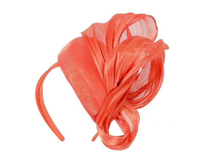 Orange pillbox fascinator with silk abaca bow by Fillies Collection - Hats From OZ