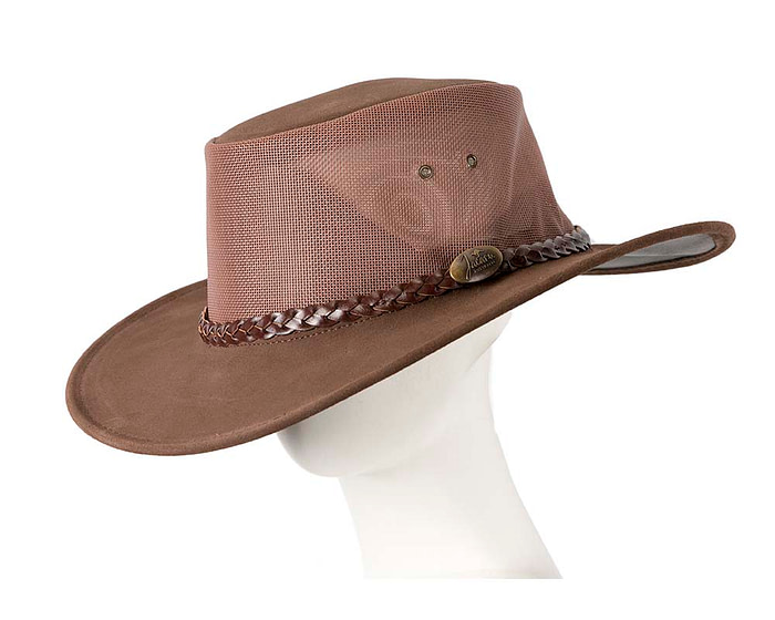 Brown Australian Suede Leather Cooler Jacaru Hat - Hats From OZ