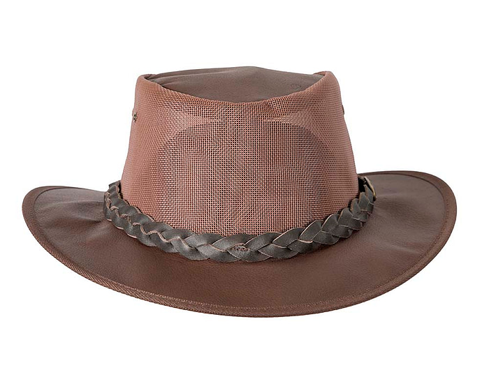 Brown Australian Kangaroo Leather Cooler Jacaru Hat - Hats From OZ