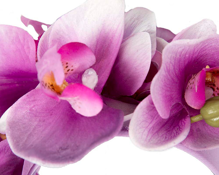 Bespoke purple orchid flower headband - Hats From OZ