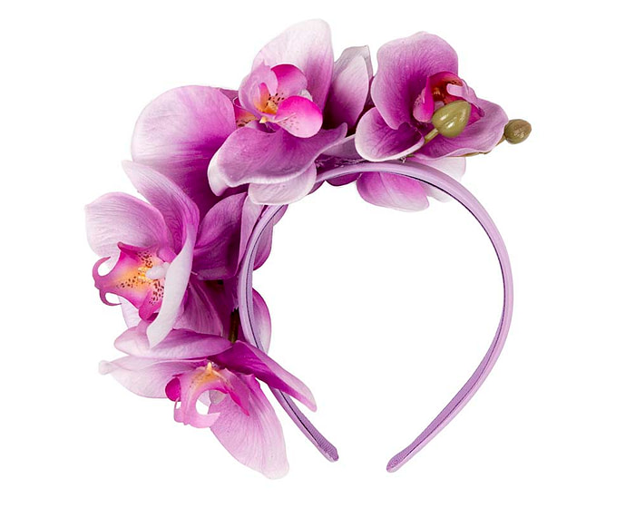 Bespoke purple orchid flower headband - Hats From OZ