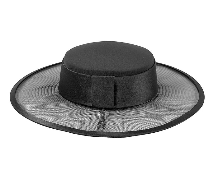 Black designers boater hat - Hats From OZ