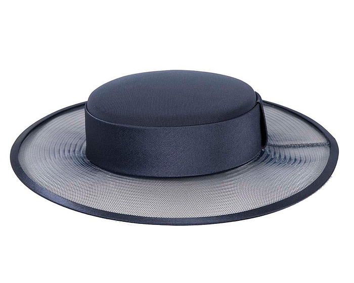 Navy designers boater hat - Hats From OZ