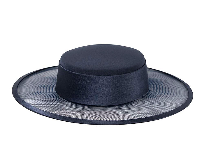 Navy designers boater hat - Hats From OZ