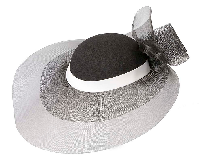 Black & white large brim custom made ladies hat - Hats From OZ
