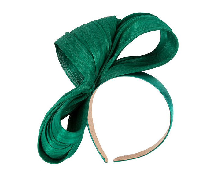 Exclusive dark green silk abaca bow by Fillies Collection - Hats From OZ