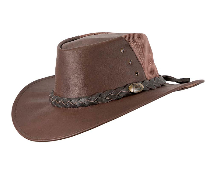 Brown Australian Kаngаrоо Leather Cooler Jacaru Hat - Hats From OZ