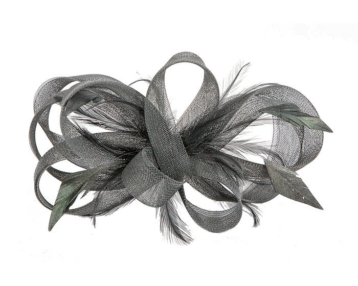Custom made charcoal fascinator by Cupids Millinery - Hats From OZ