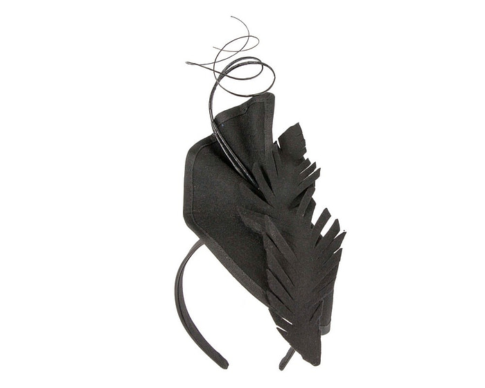 Exclusive black felt winter racing fascinator by Fillies Collection - Hats From OZ