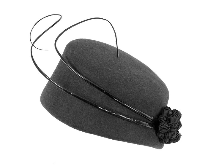 Bespoke black winter racing fascinator by Fillies Collection - Hats From OZ