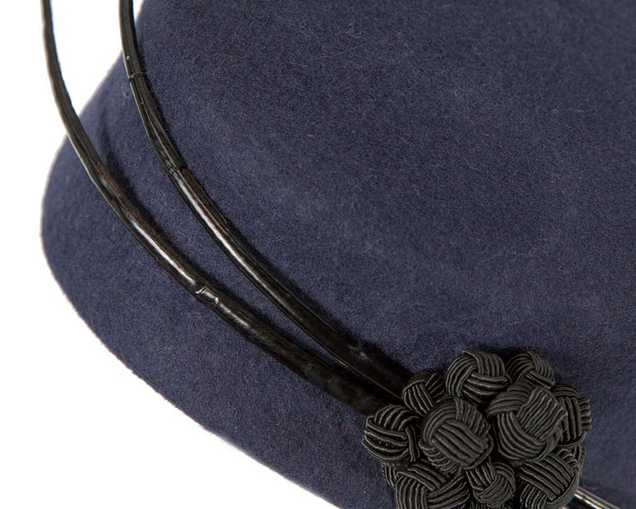 Bespoke navy winter racing fascinator by Fillies Collection - Hats From OZ