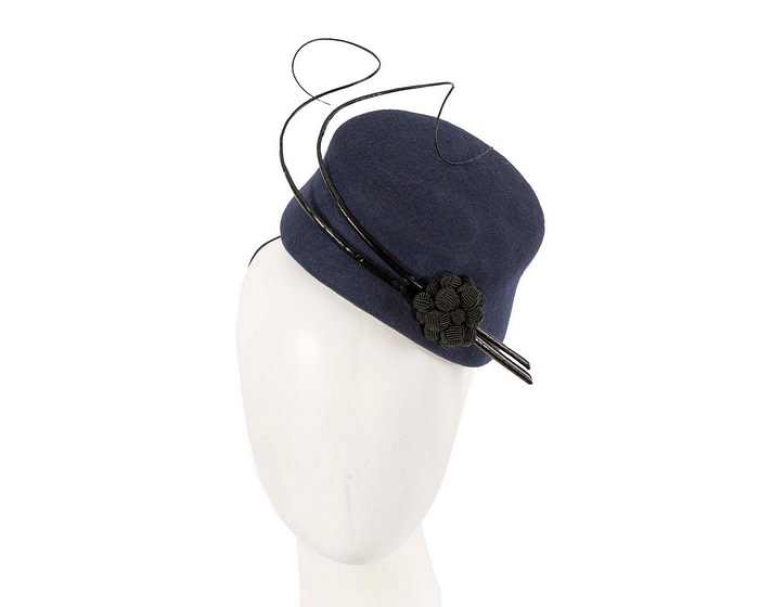 Bespoke navy winter racing fascinator by Fillies Collection - Hats From OZ