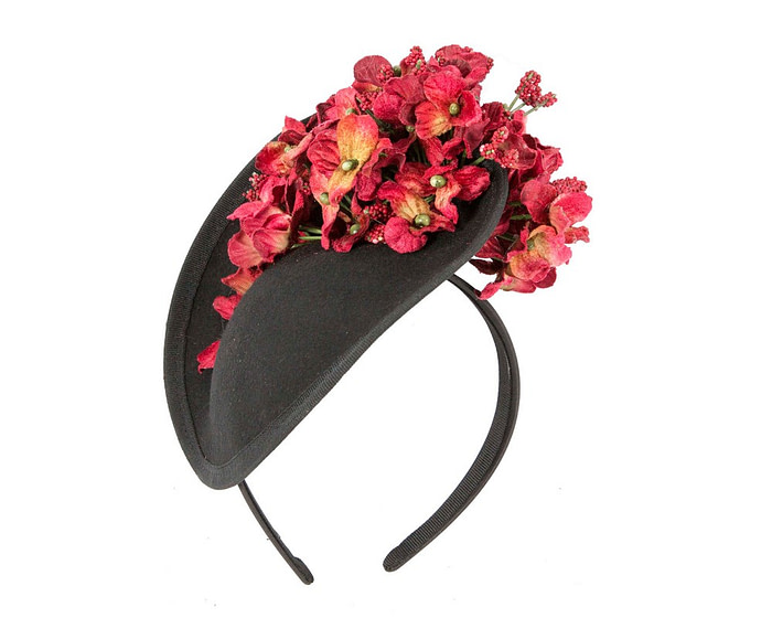 Black and red winter racing fascinator by Fillies Collection - Hats From OZ