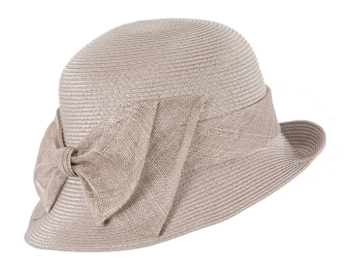 Silver cloche hat with bow by Max Alexander - Hats From OZ