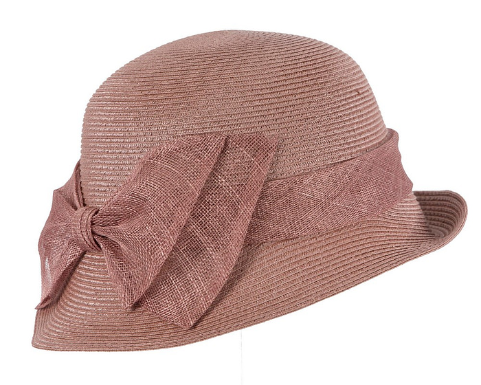 Taupe cloche hat with bow by Max Alexander - Hats From OZ
