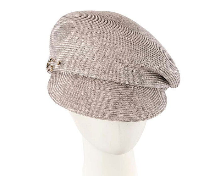 Modern silver newsboy beret hat by Max Alexander - Hats From OZ