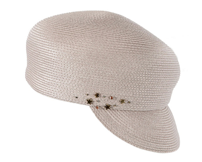 Modern silver newsboy beret hat by Max Alexander - Hats From OZ